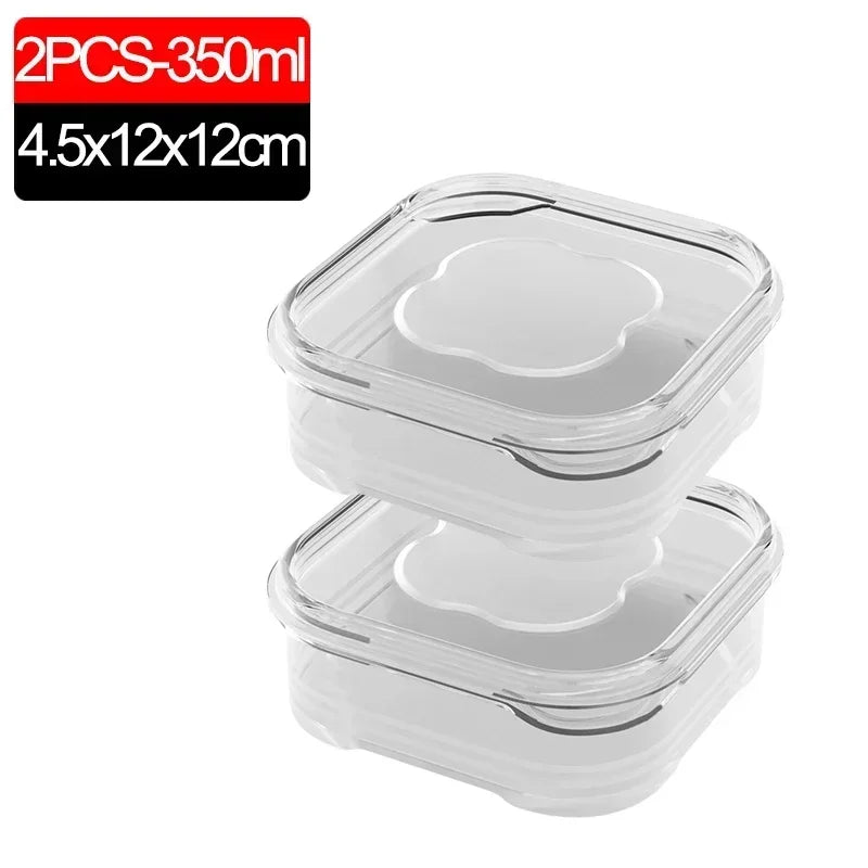 1/10PC Small Food Preservation Boxes Refrigerator Frozen Meat Vegetable Fresh-Keeping Box Transparent Kitchen Sealed 2030