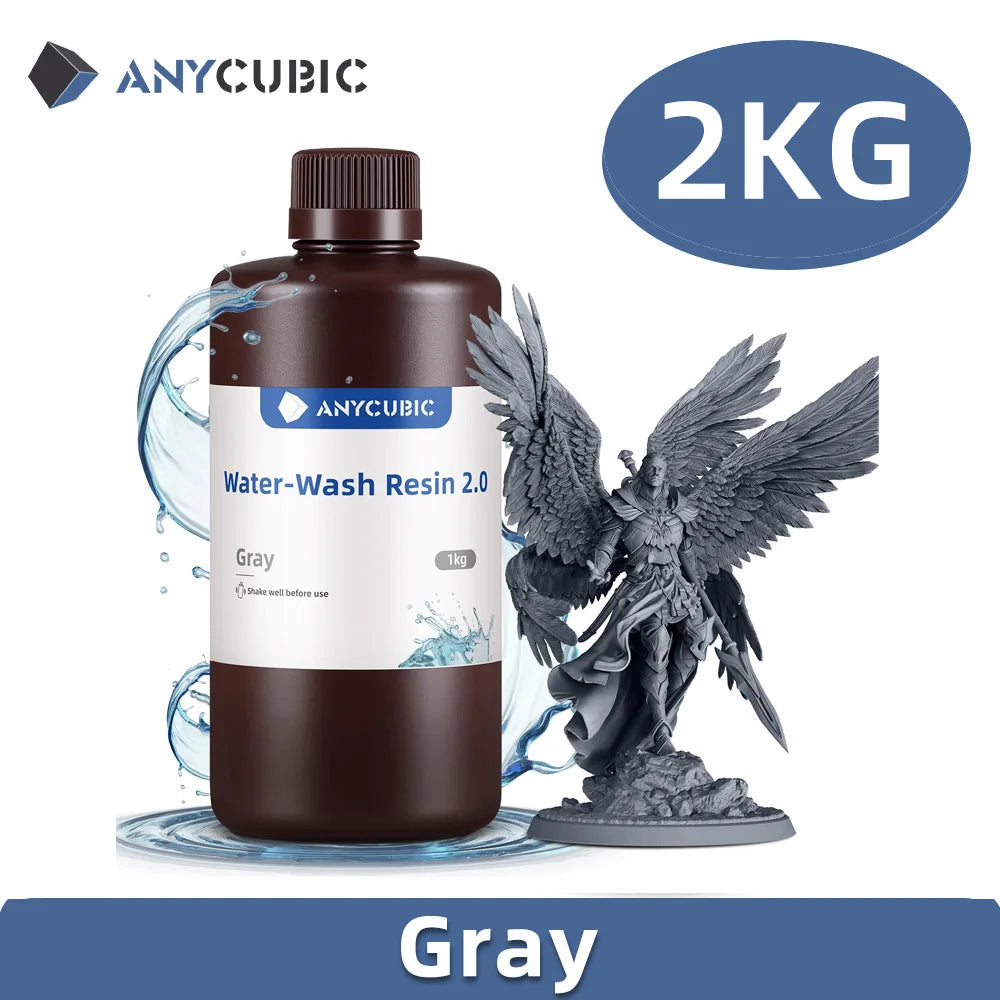 Anycubic Water Wash Resin Water Washable High Precision Low Odor Low Viscosity Support 3 Ways Washing For LCD 3D Printer Resin