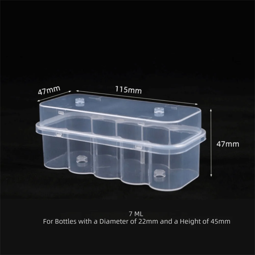 3/5/7/10mL Stackable Plastic Microtube Storage Box 2/10/24-Slot Vial Storage Case Clear Freezer Tube Box Refrigerator Organizer