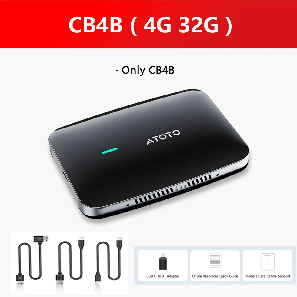 ATOTO Car Smart AI Box Android System 4GB 32GB for Apple Carplay Android Auto Dual WiFi Bluetooth Car Play Adapter CarWave CB4
