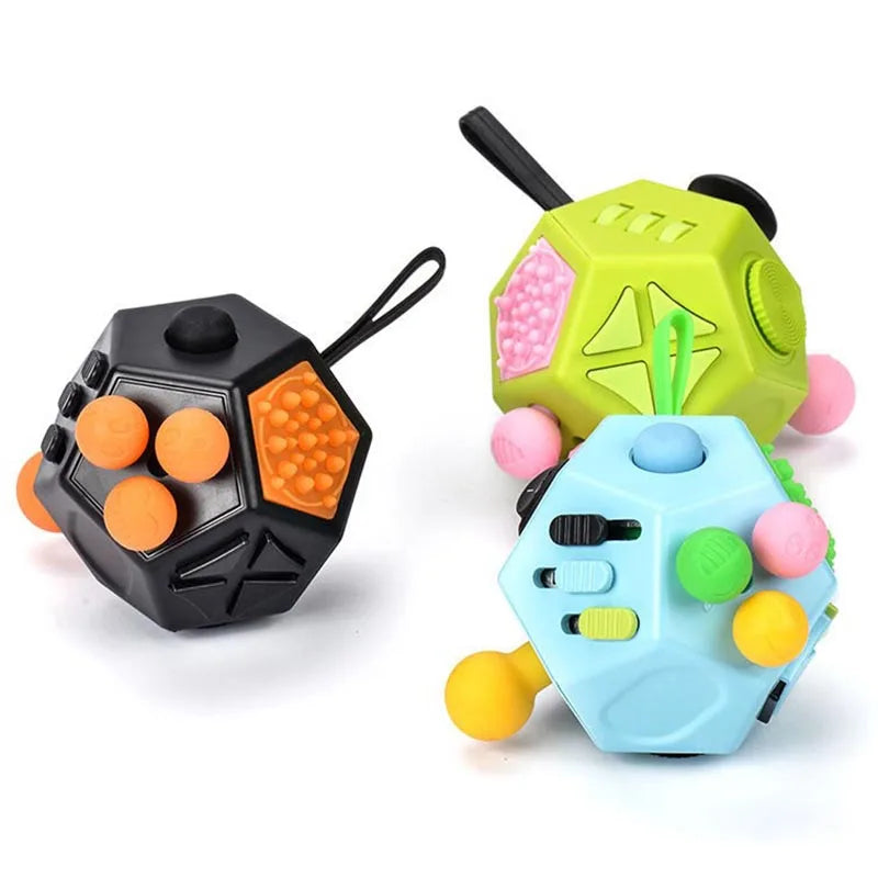 Fidget Cube EDC Anti Stress Relief Toys Anxiety Antistress Sensory Fidgeting Dice Toy For Kids Adults Autism ADHD Focus 12 Sides