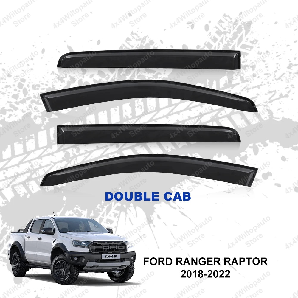 Window Deflector Sun Rain Guards For Ford Ranger T6 T7 T8 2012-2022 Wildtrak XL XLT XLS Window Visor Car Exterior Accessories