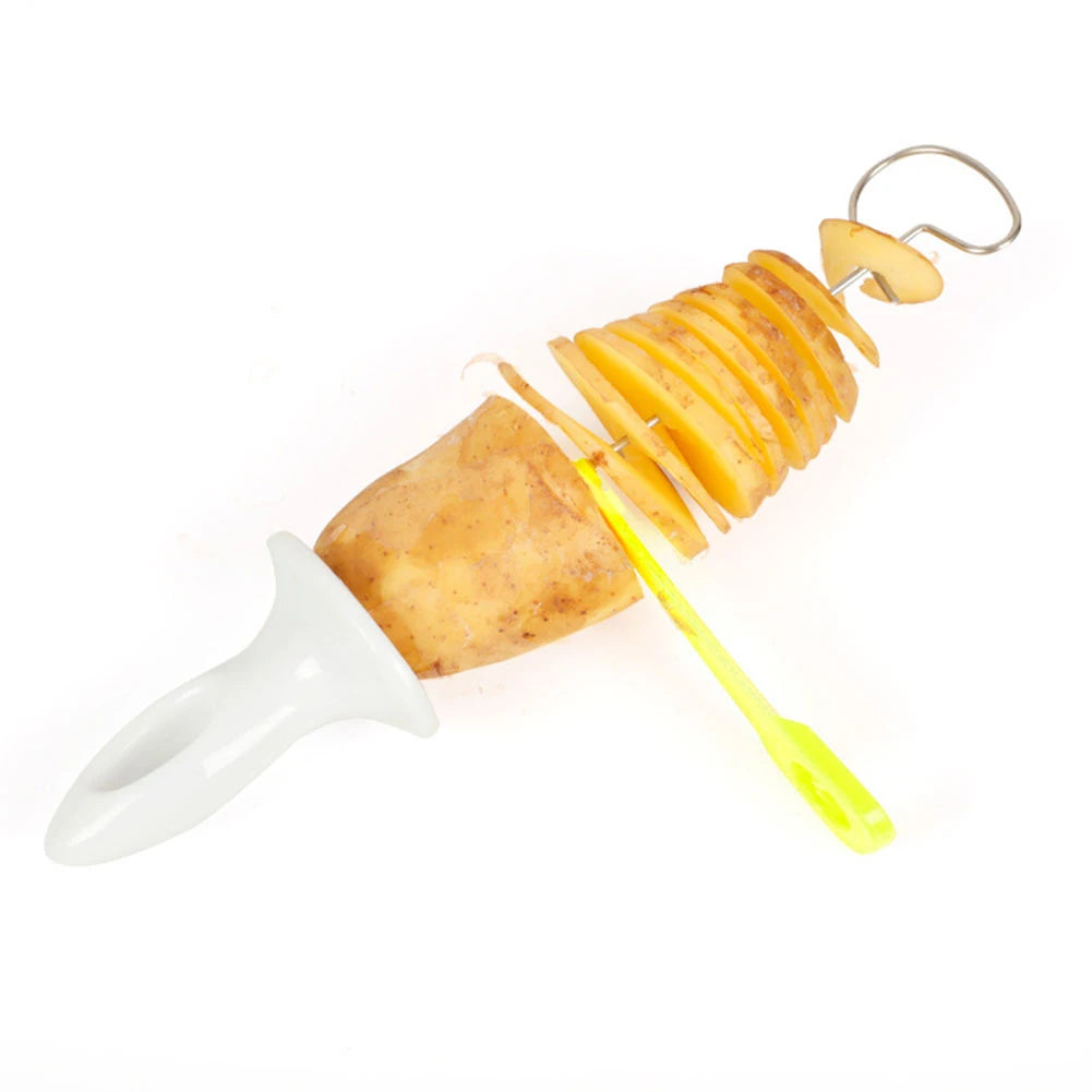 Tornado Potato Slicer with 4 Stainless Steel Sticks Spiralizer Chips Maker Manual Twisted Potato Slicer Kitchen Gadgets