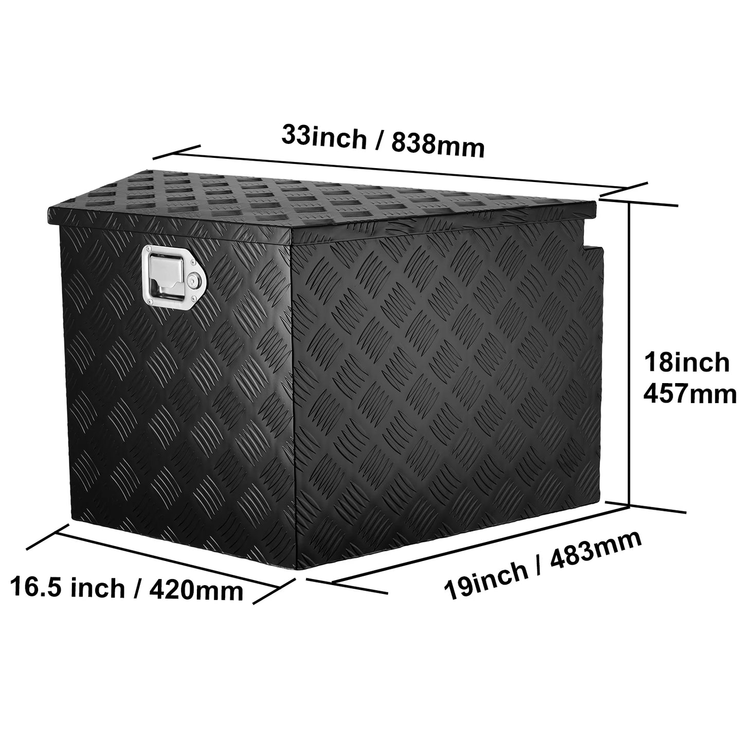 SucceBuy Trailer Tongue Box Aluminum Alloy Tongue Box Tool Chest Heavy Duty Trailer Box Utility Trailer Tongue Box to  Pickup