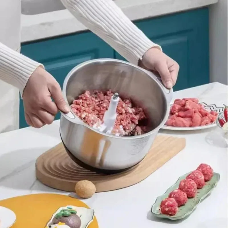 Hot Sale 5L Stainless Steel Electric Food Grinder EU Standard Multifunctional Meat Vegetable Chopper Household Kitchen Processor