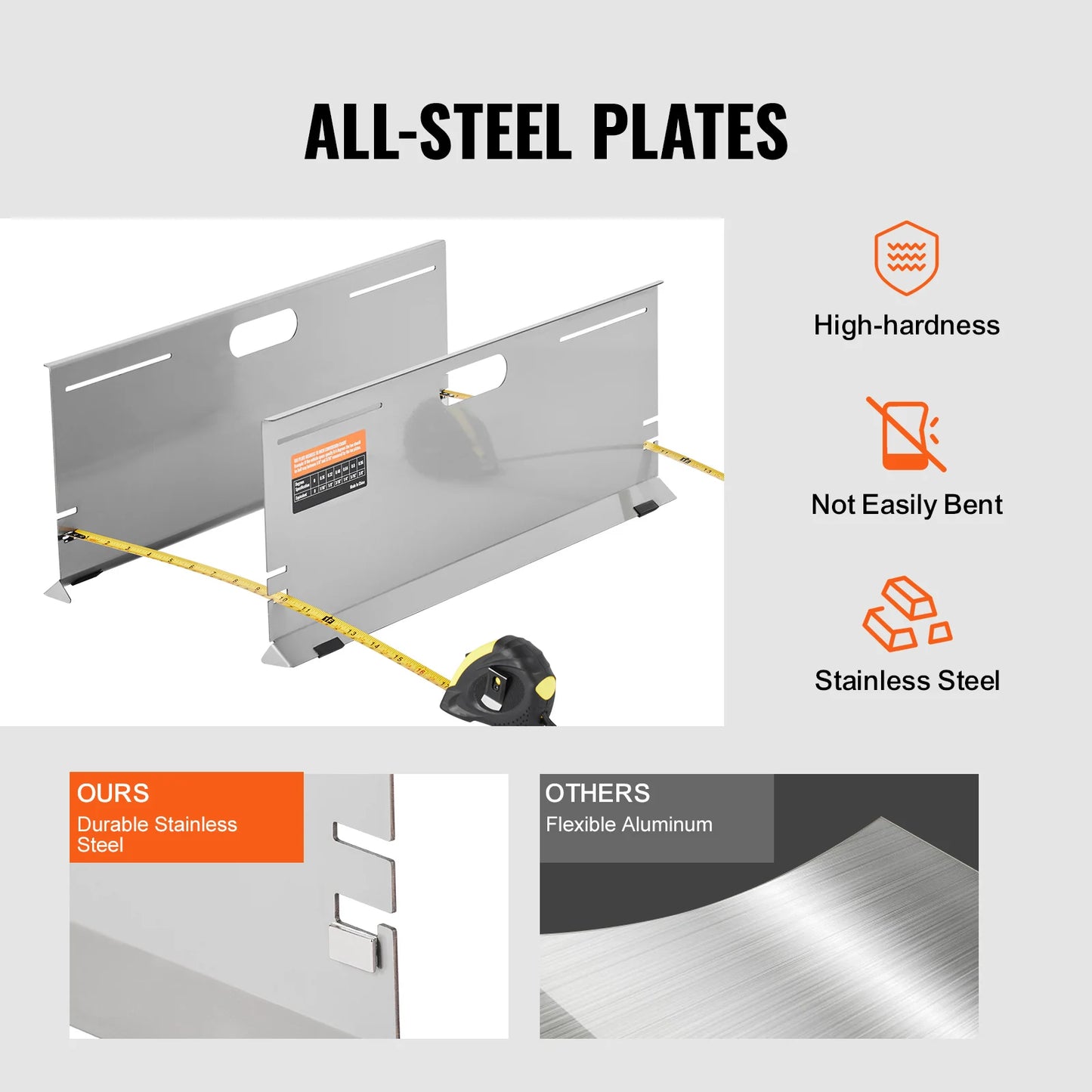 SucceBuy Wheel Alignment Tool 2-Pack Alignment Tool Toe Plate Stainless Steel Toe Angle Measurement Tool Plate 4 Alignment Rods