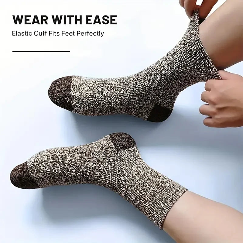 5 Pairs Merino Wool Socks For Men, Super Thick Hiking Socks Thermal Socks For Cold Weather 2030