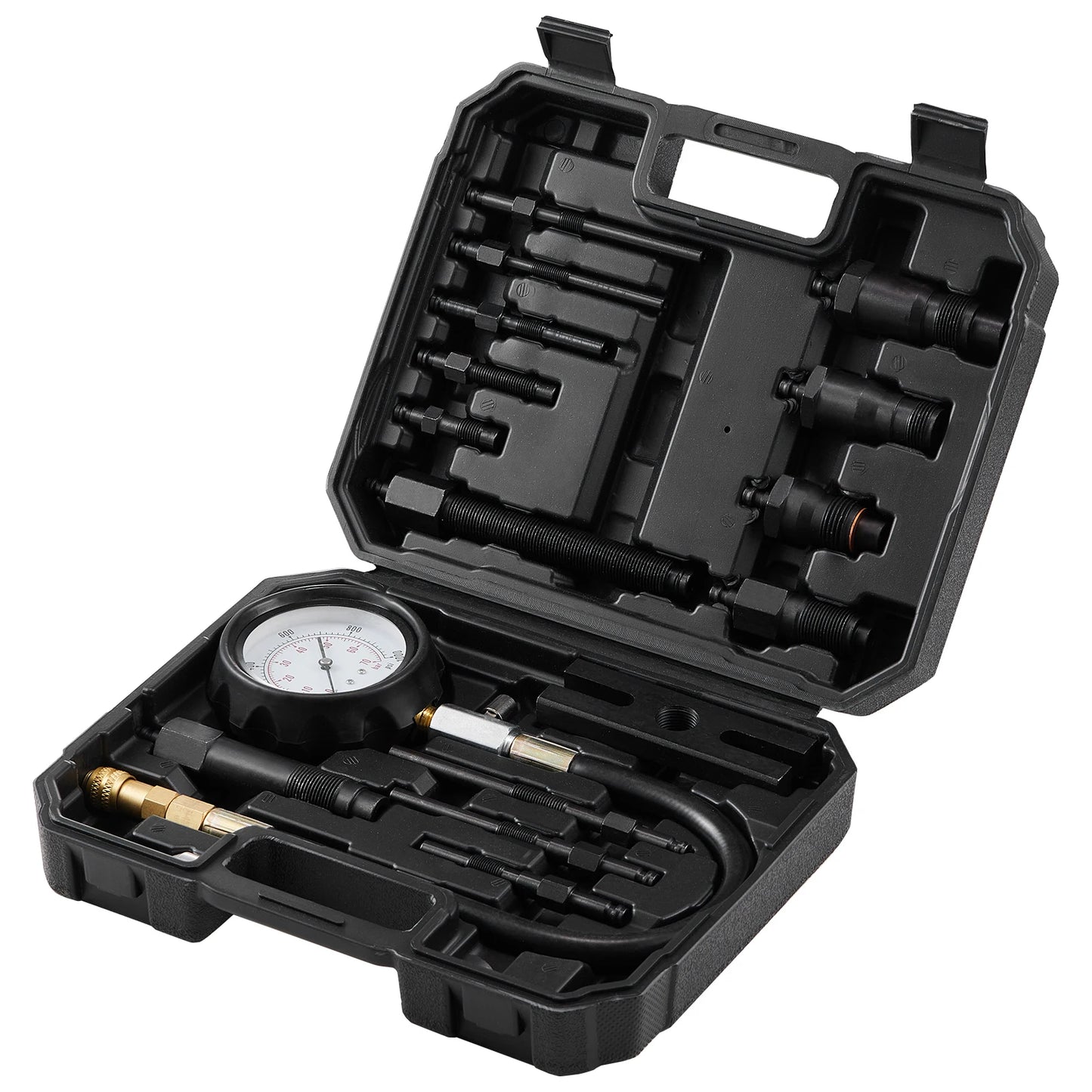 SucceBuy Diesel Engine Compression Tester 18pcs Cylinder Pressure Test Tool Kit Diesel Injector Tester Check Cylinder For Truck