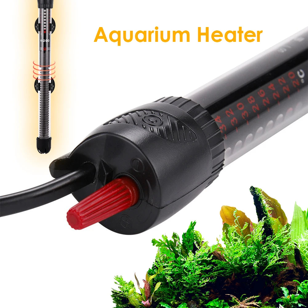 Aquarium Submersible Heater 300W W/ Thermometer Fish Tank Constant Temperature Rod for Freshwater & Saltwater Tank