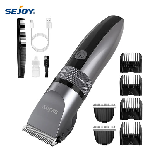 Sejoy Electric Hair Clippers Men Professional kit USB Rechargeable Men's Barber Hair Cutting Machine Beard Trimmer For Men Kids