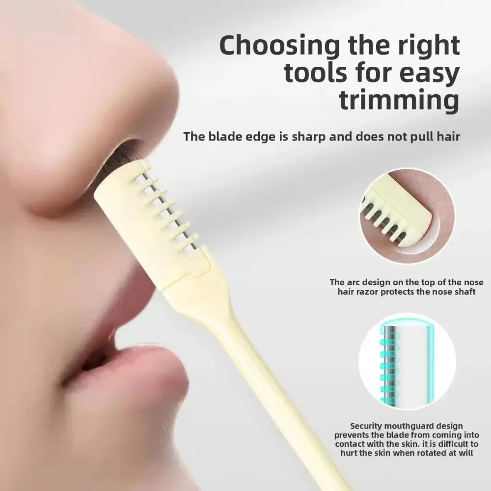 5PCS/10PCS Double Sided Nose Hair Trimmer Portable 360 Degree Nostril Cleaning Trimmer Reusable Nose Hair Scraper Women and Men