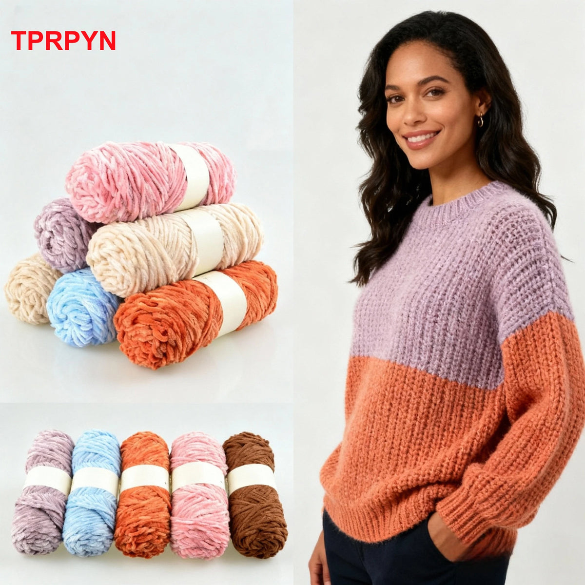 2Pcs Chenille Yarn hand Knitting 100% Polyester Velvet Yarn Crocheting Amigurumi bag line knit sweater blanket hat scarf threads
