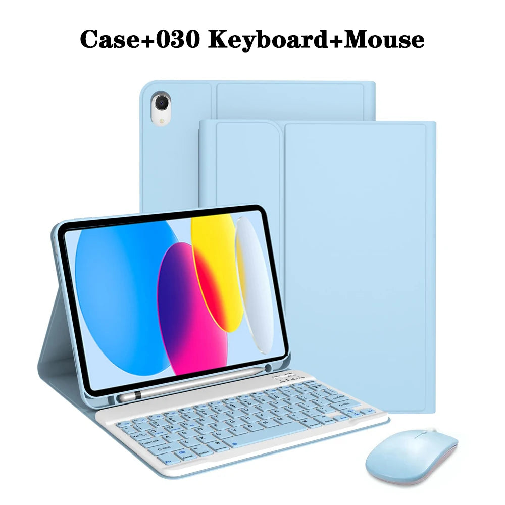 Keyboard Case for iPad (A16) 11th/10th Generation,Detachable Wireless Keyboard,Stand Folio Keyboard Cover with Pencil Holder