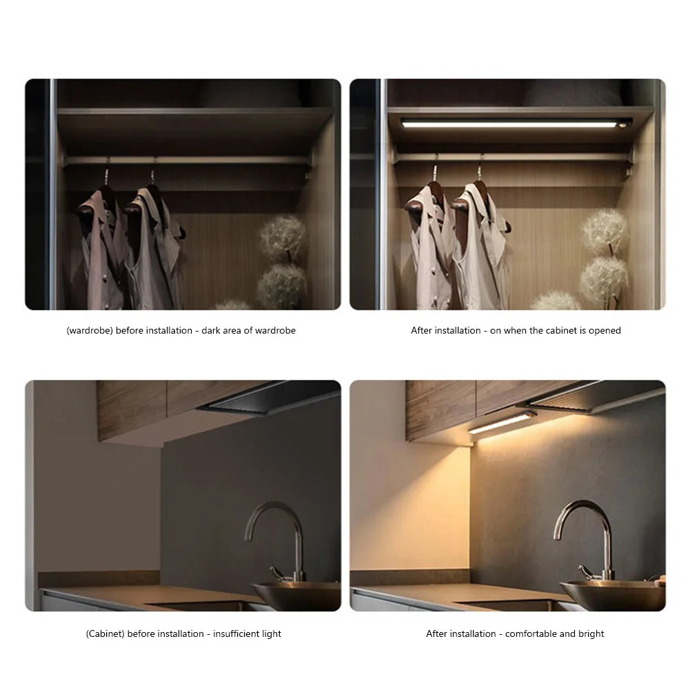 Motion Sensor Kitchen Lighting Lamp with Charging Cable Magnetic Smart Lights Detachable Easy Installation Housewear Furnishings