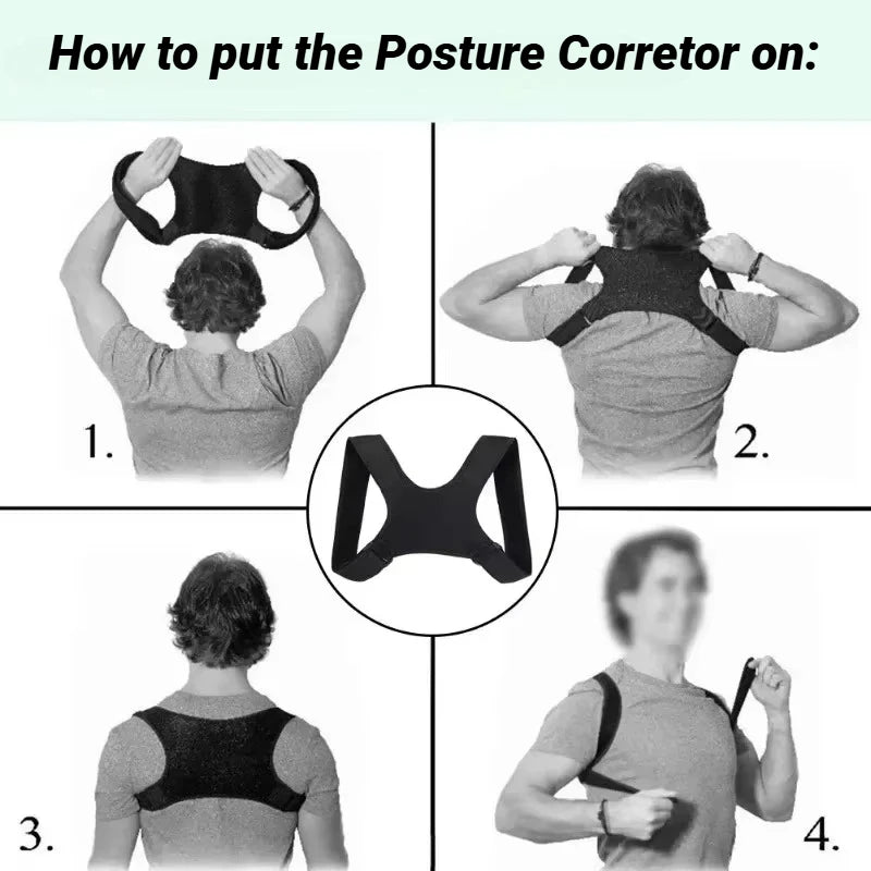1Pcs Adjustable Posture Corrector Back Support Belt- Breathable, Non-Slip, Ergonomic For Improved Preventing Humpback Protection