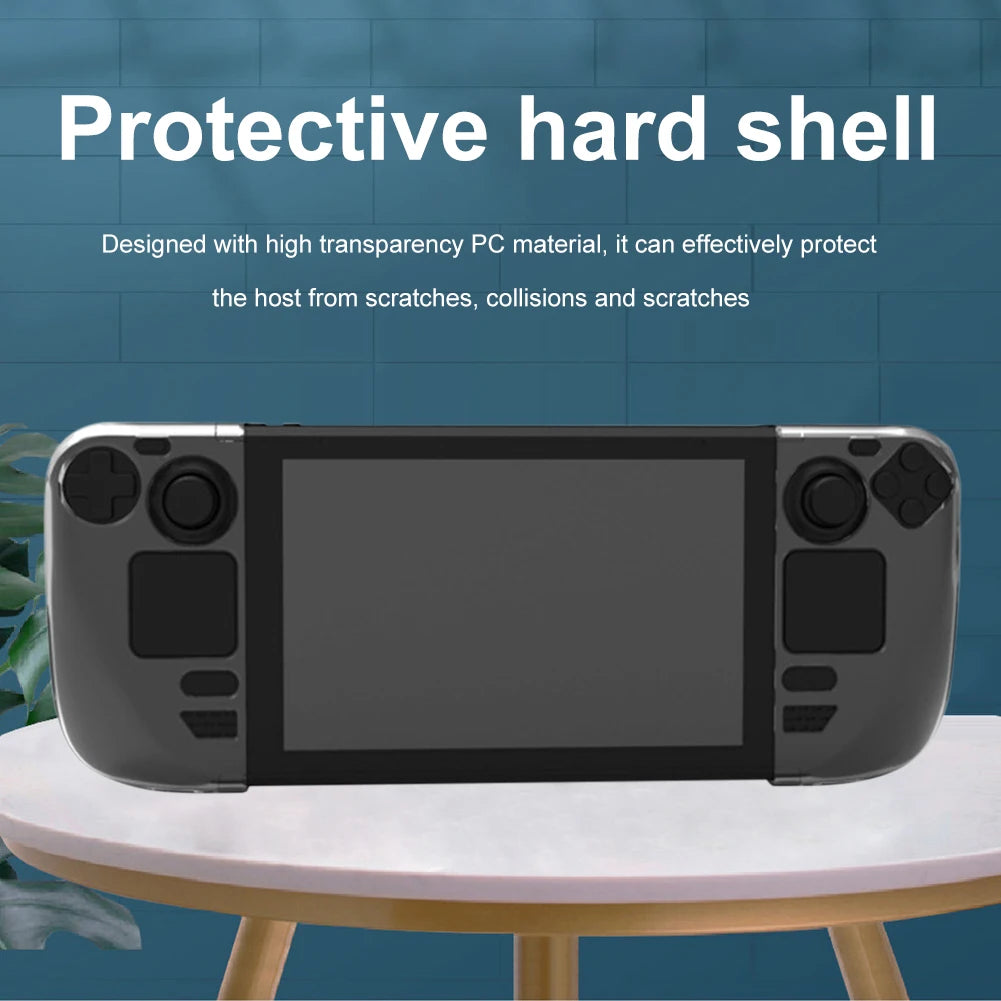 Clear PC Protective Case with Bracket Split Protector Cover Replacement Game Console Protective Cover Accessories for Steam Deck