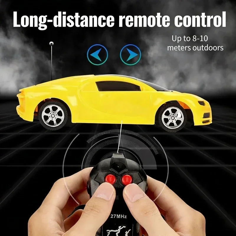 2.4GHz RC Car with LED Lights, 2-Channel Remote Control Toy Car for Kids Gift for Boys Girls Indoors Outdoors Car Toys