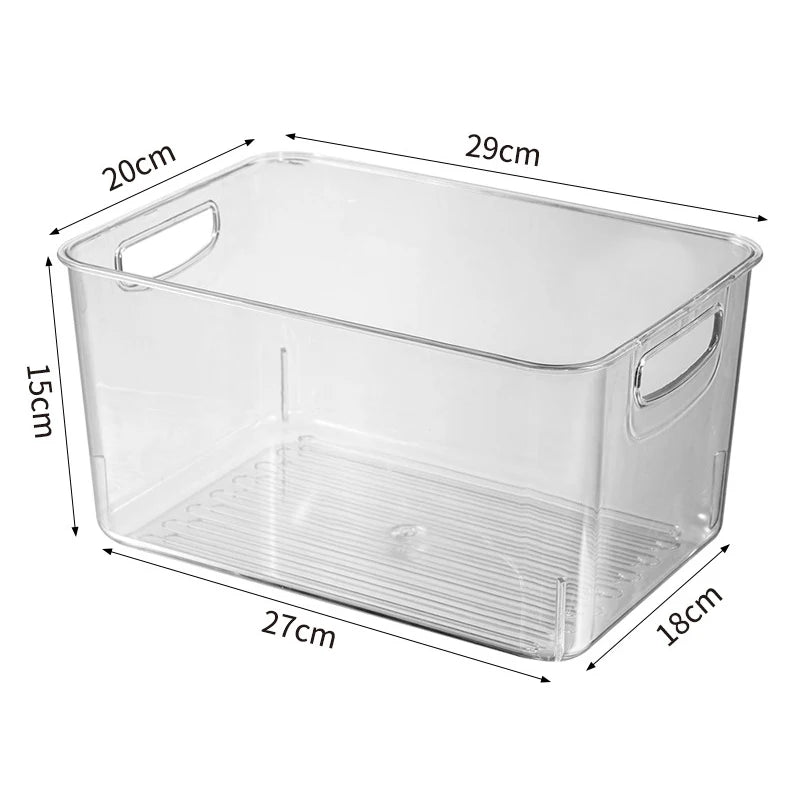 Transparent Refrigerator Storage Box Vegetable Fruit Organizer Fridge Clear Container for Kitchen Food Drinks Storage 2030