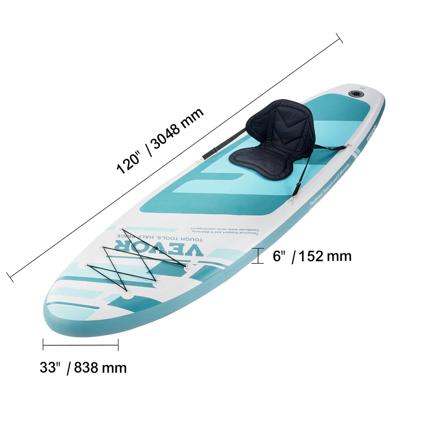 SucceBuy Inflatable Stand Up Paddle Board 10' x 33" x 6" Wide SUP Paddleboard with Removable Kayak Seat Paddle