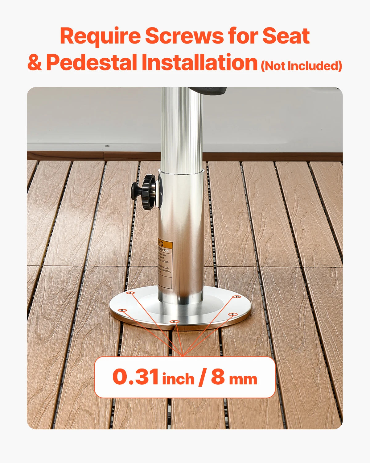 SucceBuy Boat Seat Pedestal, Aluminum Alloy Boat Chair Base with Locking Design, Waterproof & Rustproof Fit for Fishing &Boating