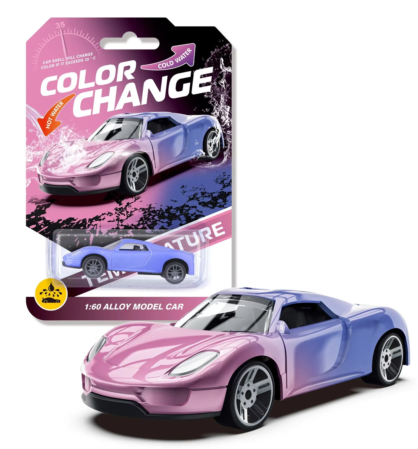 1:64 Mini Water & Temp Color Change Alloy racing cars Toy Pull Back Racing Vehicles Model Toy for Bath  Pool Water Funny Gift