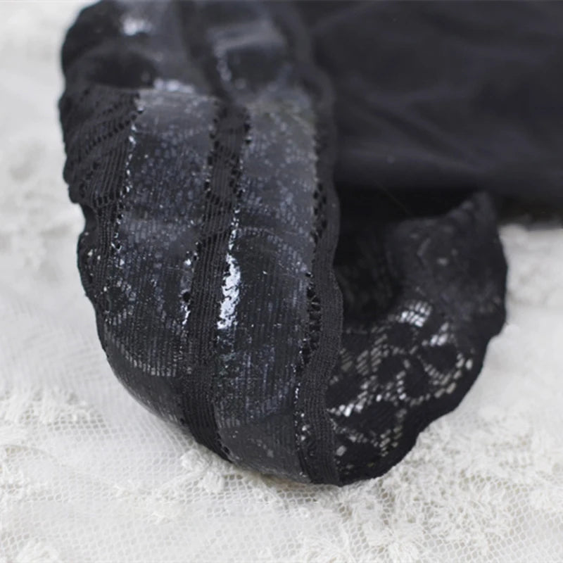 80D High Elasticity Black Stockings Lone Tube Over Knee Socks Anti-slip Lace Velvet Thigh Stockings Women Cosplay Party Hosiery