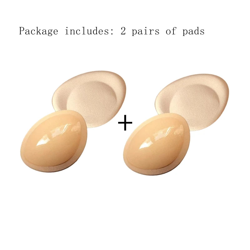 2 Pairs of Sets Thickened 3cm Chest Pad Invisible Self-adhesive Swimsuit Insert Sponge Pad Wedding Underwear