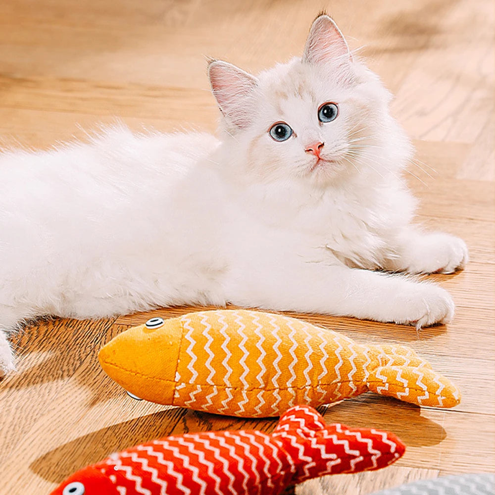 Random Style Fun Cat Sackcloth Fish Toy High With Catnip Fish Pet Cat Gnawing Inside The Toy Room Pet  Cat DogToy