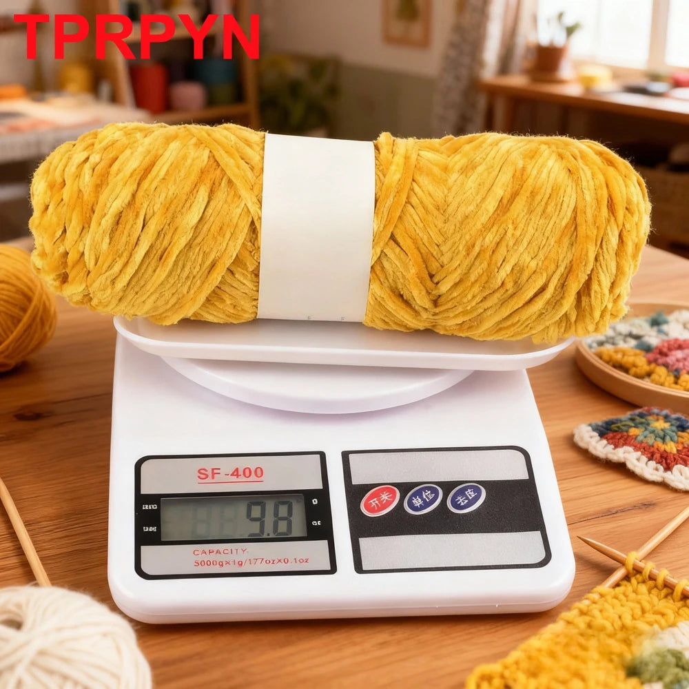 2Pcs Chenille Yarn hand Knitting 100% Polyester Velvet Yarn Crocheting Amigurumi bag line knit sweater blanket hat scarf threads
