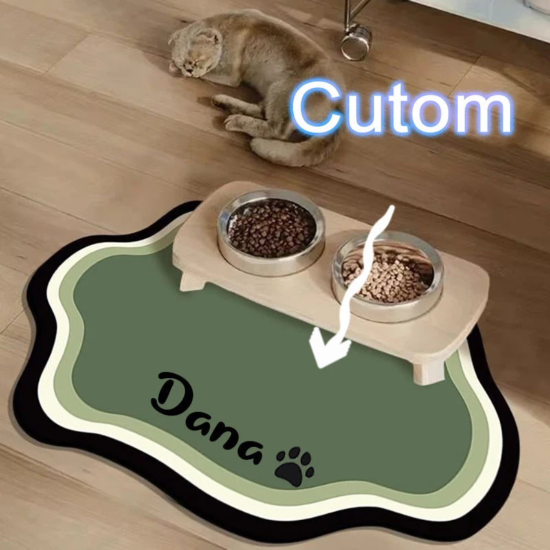  Custom Pet Feeding Mat Cute Shape Dog Diatom Mud Floor Mat Non-Slip Waterproof Home Decoration Dog Feeding Pad