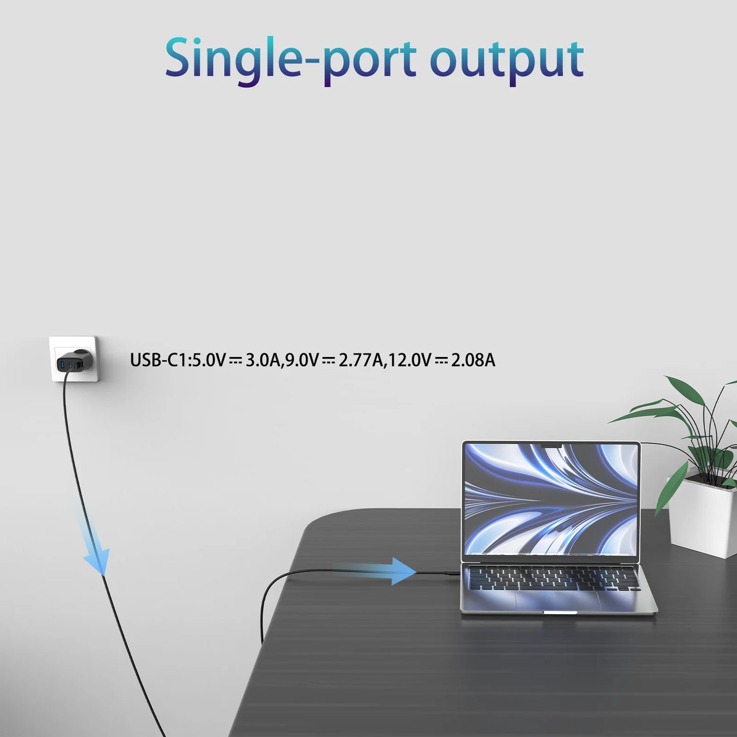 TOPADRE 45W GaN Charger 3ports PD 3.0 USB C Phone Charger For iPhone 17 16 15 Pro Samsung S25 Xiaomi Tablet iPad Air