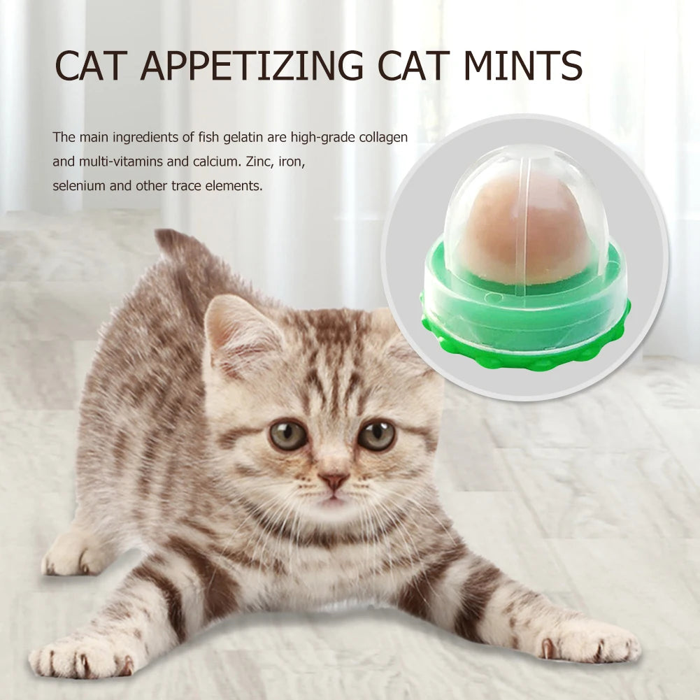 Cat Catnip Licking Candy Sugar Kitten Increase Drinking Energy Ball Snack for Kitten Nutrition Fish Gel Energy Ball Snack