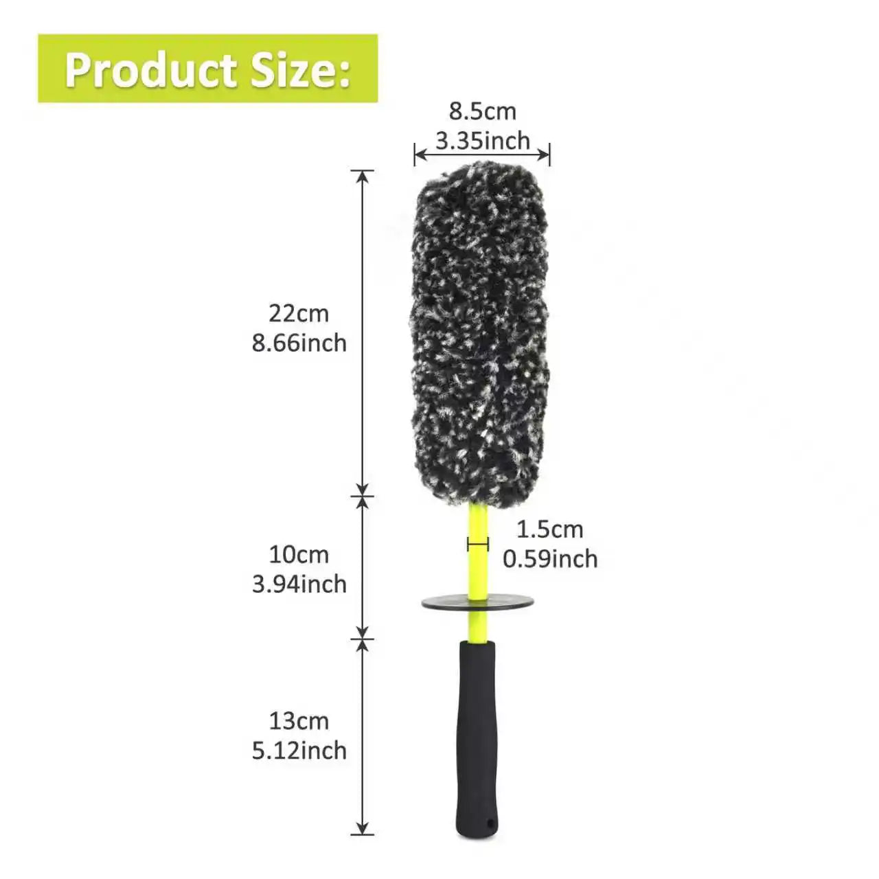 BEAR FORCE Gray-Green Wheel Rim Cleaning Brush,Non-Metal Soft Synthetic Wool Bristles, High Water Absorbency, for Car Wheels