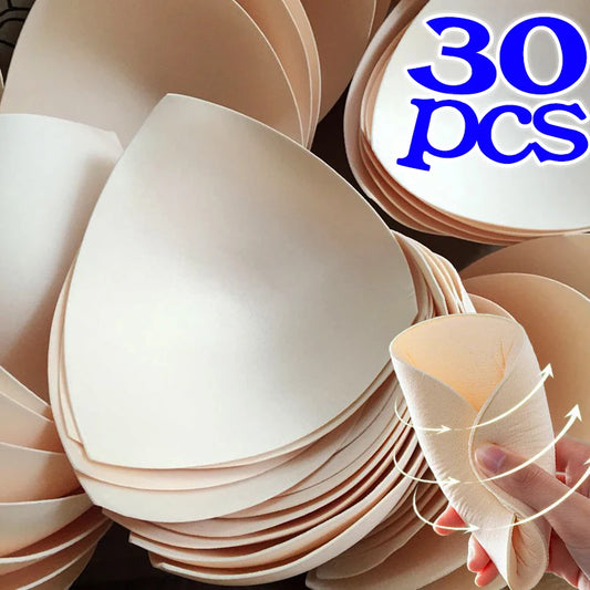 2/30Pcs Removable Triangle Sponge Bra Pads for Women Invisible Insert Swimsuit Bikini Breast Enhancers Chest Cup Pad Accessories