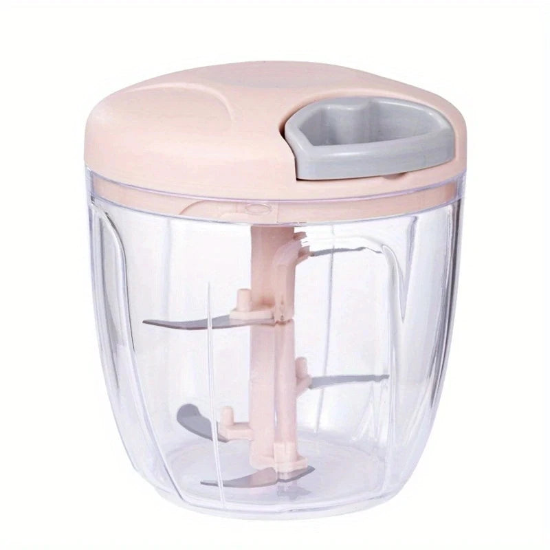 Garlic Mincer Hand Cutter - Hand Pull String Food Processor Vegetable Chopper - for Onion, Ginger, Fruits, Nuts, Dishwasher Safe