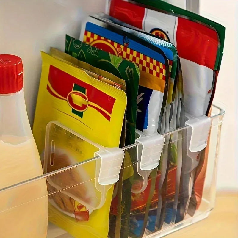 8/16/24PCS Sturdy Clear Refrigerator Organizer Dividers Adjustable Fridge Storage Kitchen Cabinets Space Saving Compartments