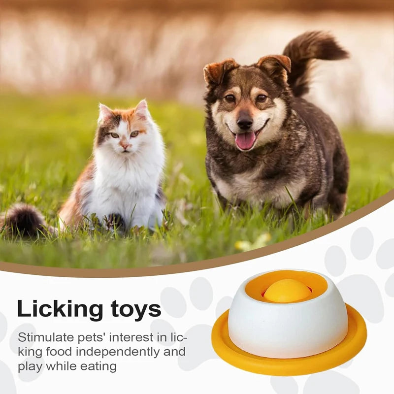 Pet Licking Mat Bowl Yogurt Licking Plate Slow Feeder for Dogs & Cats Pet Lick Mat Interactive Snack Bowl Promotes Dental Health