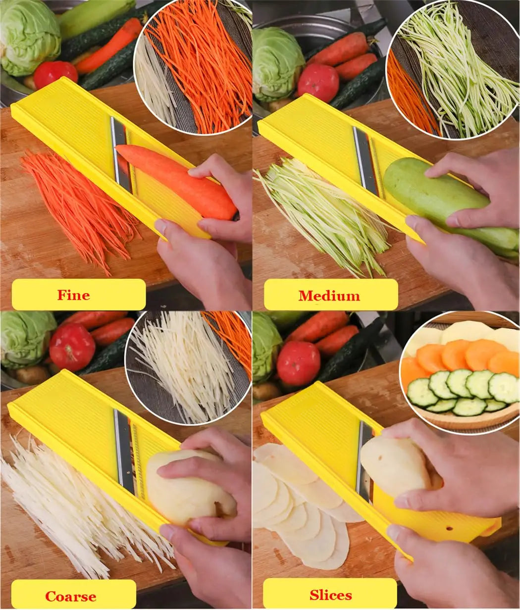 Vegetable Slicer and Vegetable Julienne with Hand Protector Handheld Vegetable Chopper for Speedy Slicing of Fruit and Vegetable