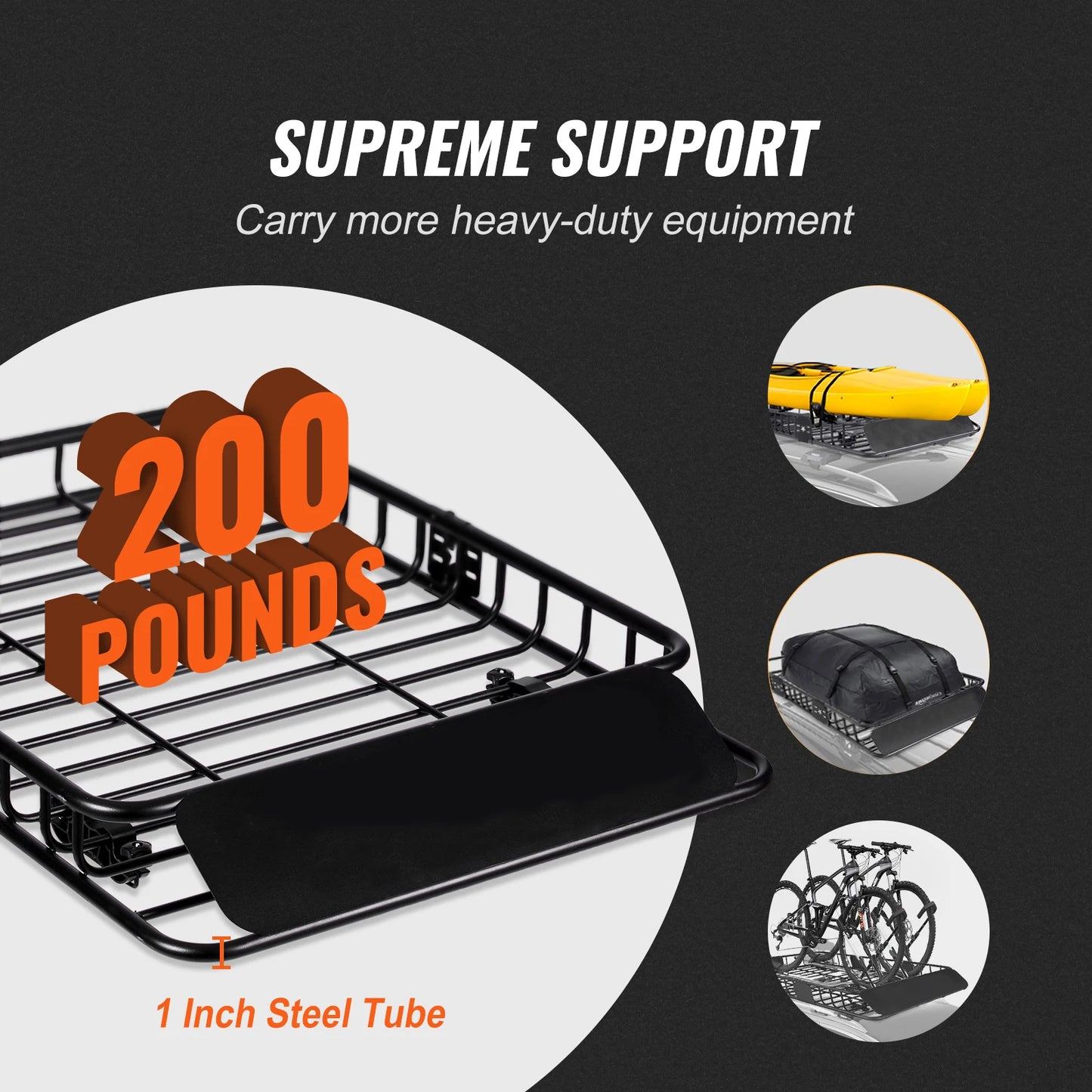 SucceBuy Roof Rack Cargo Basket 46"x36"x4.5" / 51"x36"x5" Rooftop Cargo Carrier Heavy-Duty 200LBS Capacity to SUV Truck Vehicle