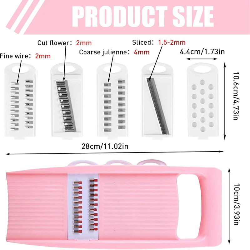 5in1 Vegetable Fruit Slicer Multifunctional Manual Vegetable Chopper Food Grater Cutter Potato Onion Veggie Dicer Kitchen Gadget