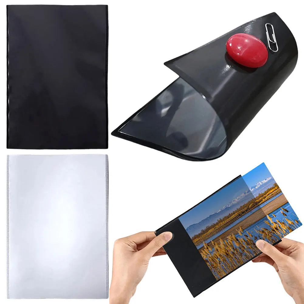 10/15Pcs Magnetic Picture Frame Magnetic Photo Frame with White/Black Border Postcard Holder Reusable for Refrigerator Cabinet