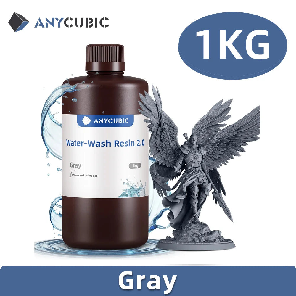 Anycubic Water Wash Resin Water Washable High Precision Low Odor Low Viscosity Support 3 Ways Washing For LCD 3D Printer Resin