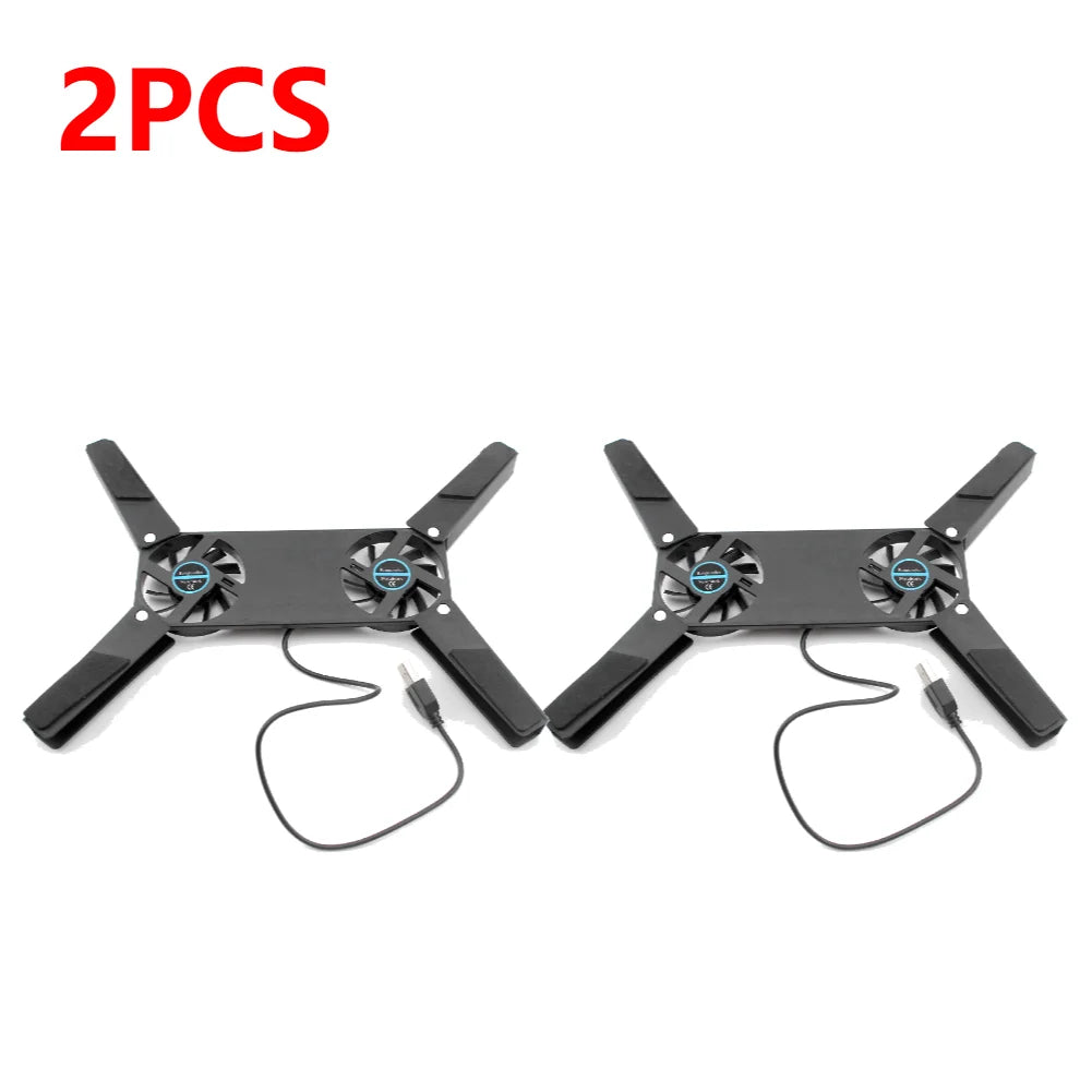 1-5PCS Foldable Cooling Pad Laptop Cooler with 2 Fans Laptop Stand USB Powered for 7-15 inch Notebook PC Display Cooler Holder