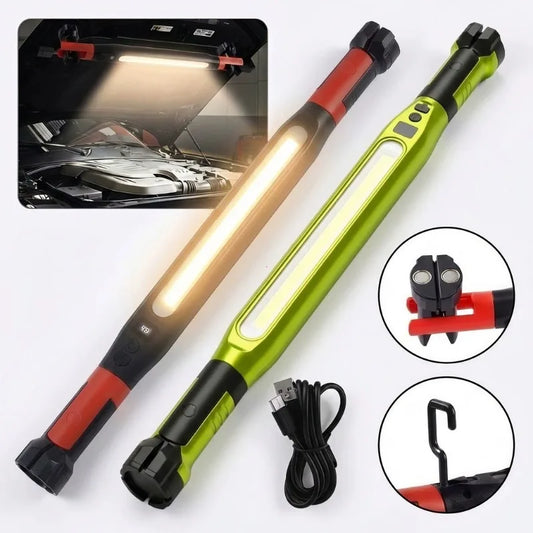 1PC Rechargeable LED Mechanic Work Light 1200LM Magnetic 360 Degree Swivel Flashlight For Car Repair Auto Garage Workshop Use