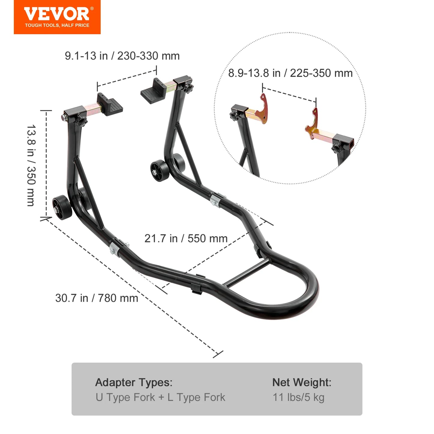SucceBuy Motorcycle Stand Lift 850lbs Front Rear Combo Stand Lift Stand Front and Wheel Fork Stand Heavy Duty Rear Wheel Stand