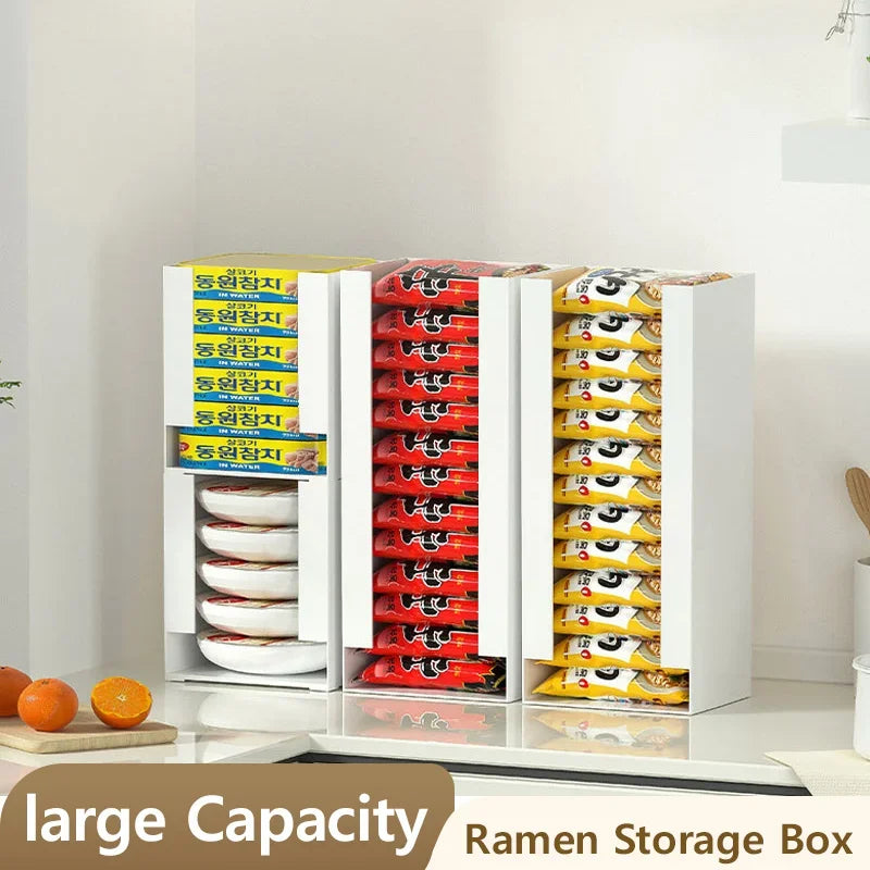 Multi Functional Instant Noodle Storage Box Kitchen Organizer for Ramen Cups Perfect for Pantry Organization Food Storage