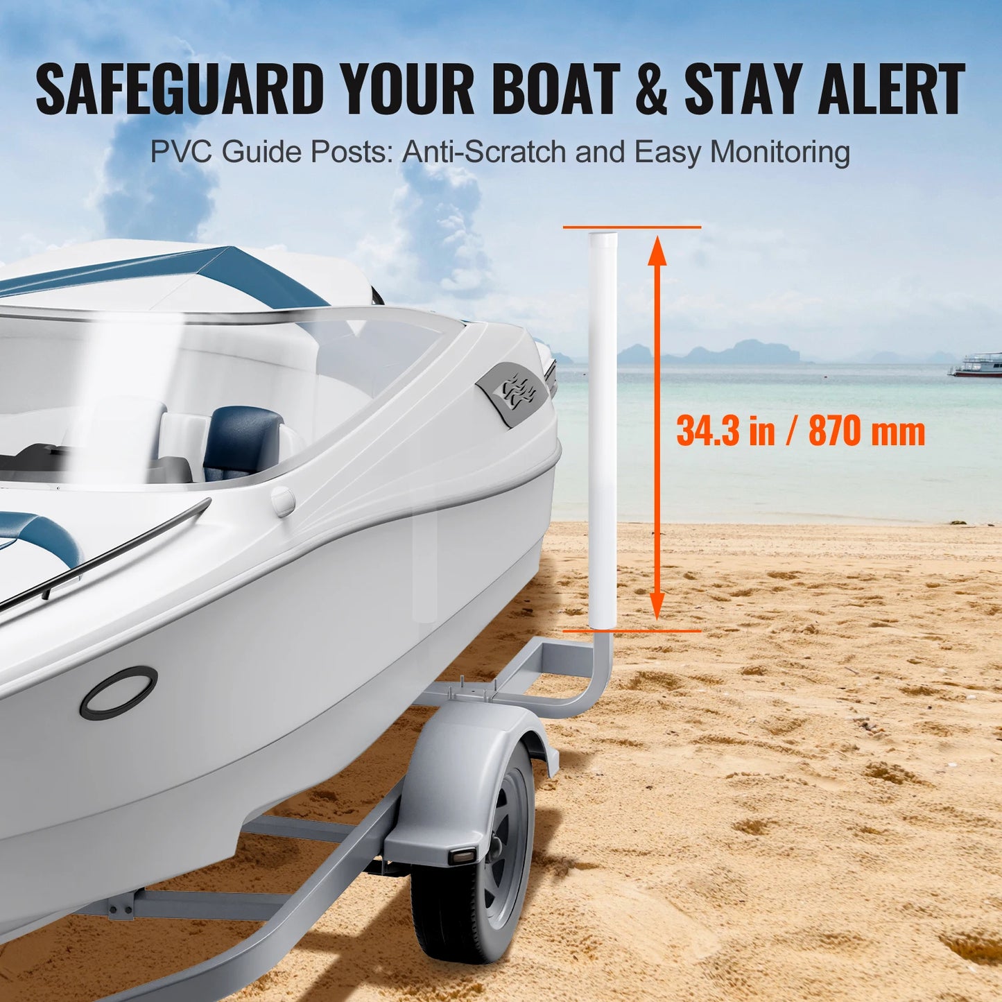 SucceBuy Boat Trailer Guide 2PCS Rustproof Galvanized Steel Trailer Guide ons Trailer Guides with PVC Pipes for Boat