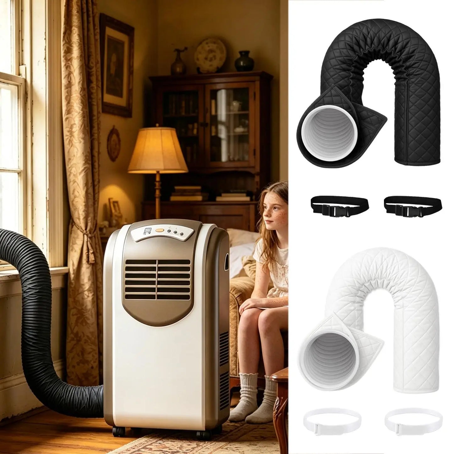 Portable Air Conditioner Hose Cover Wrap Fits Portable AC Hose Insulation Sleeve for 5inch 5.9inch Diameter Exhaust Hose