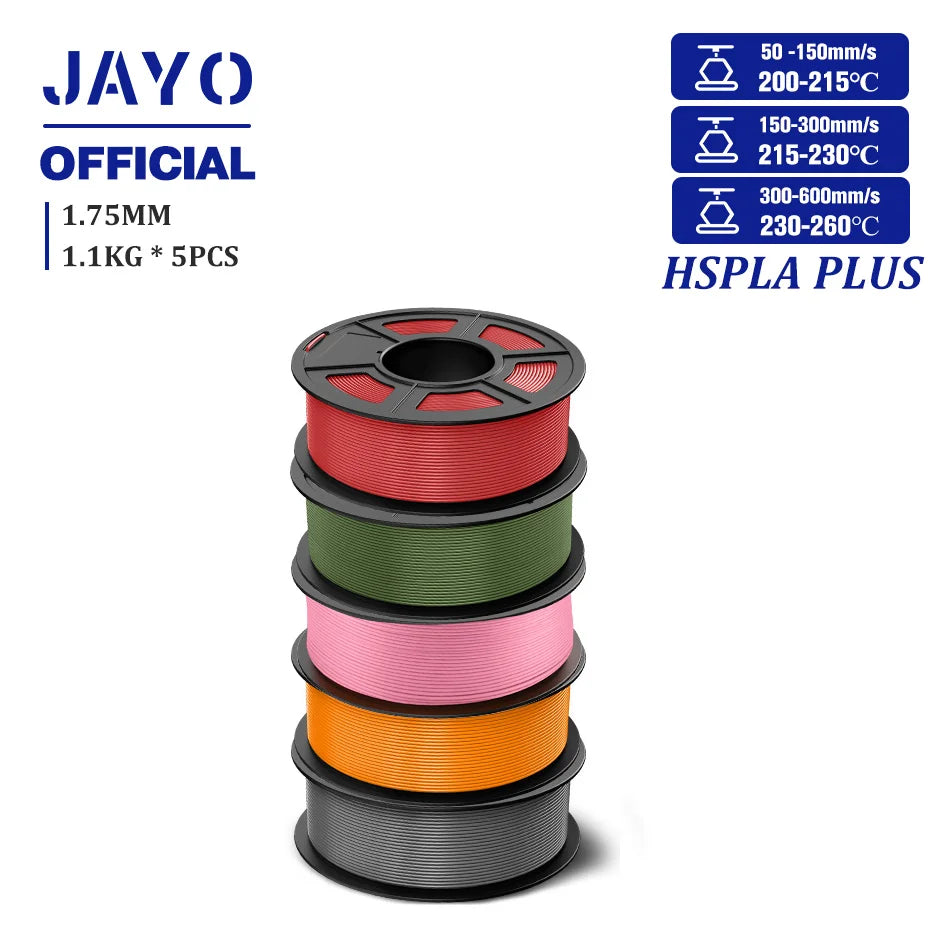 JAYOPLA Plus  Filament 600mm/s 1.75mm High Speed  PLA+ 3D Printer Filament High Flow 3D Printing Mateials Fit Most 3D Printers