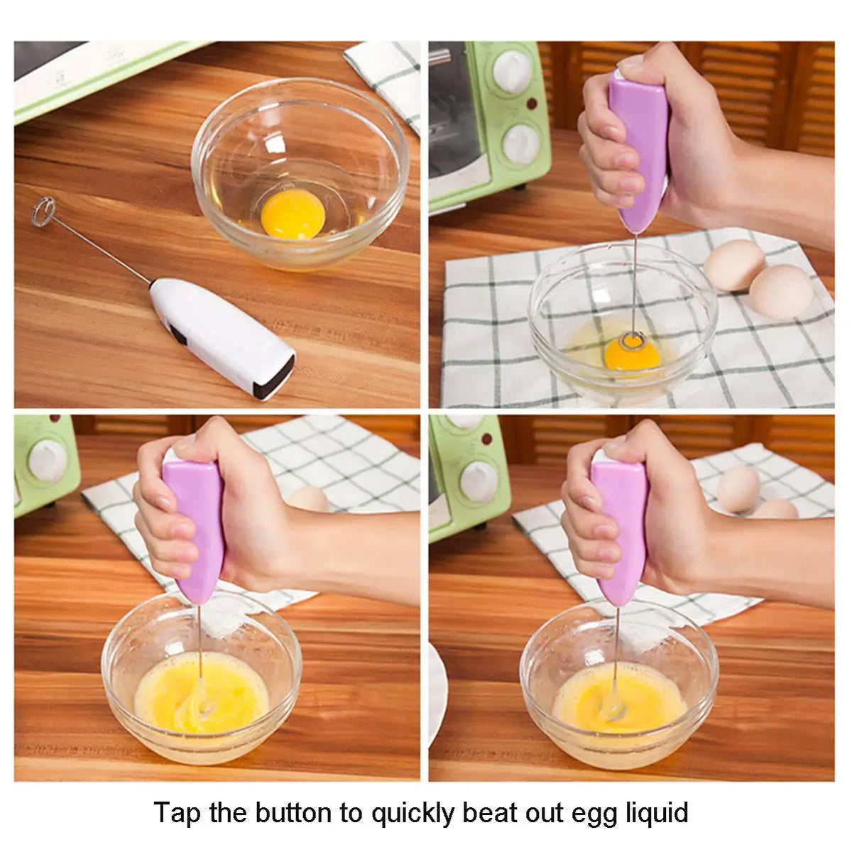 Electric Milk Frother Handheld Battery Powered Coffee Foam Maker Mini Whisk Mixer for Latte Cappuccino Egg Hot Chocolate
